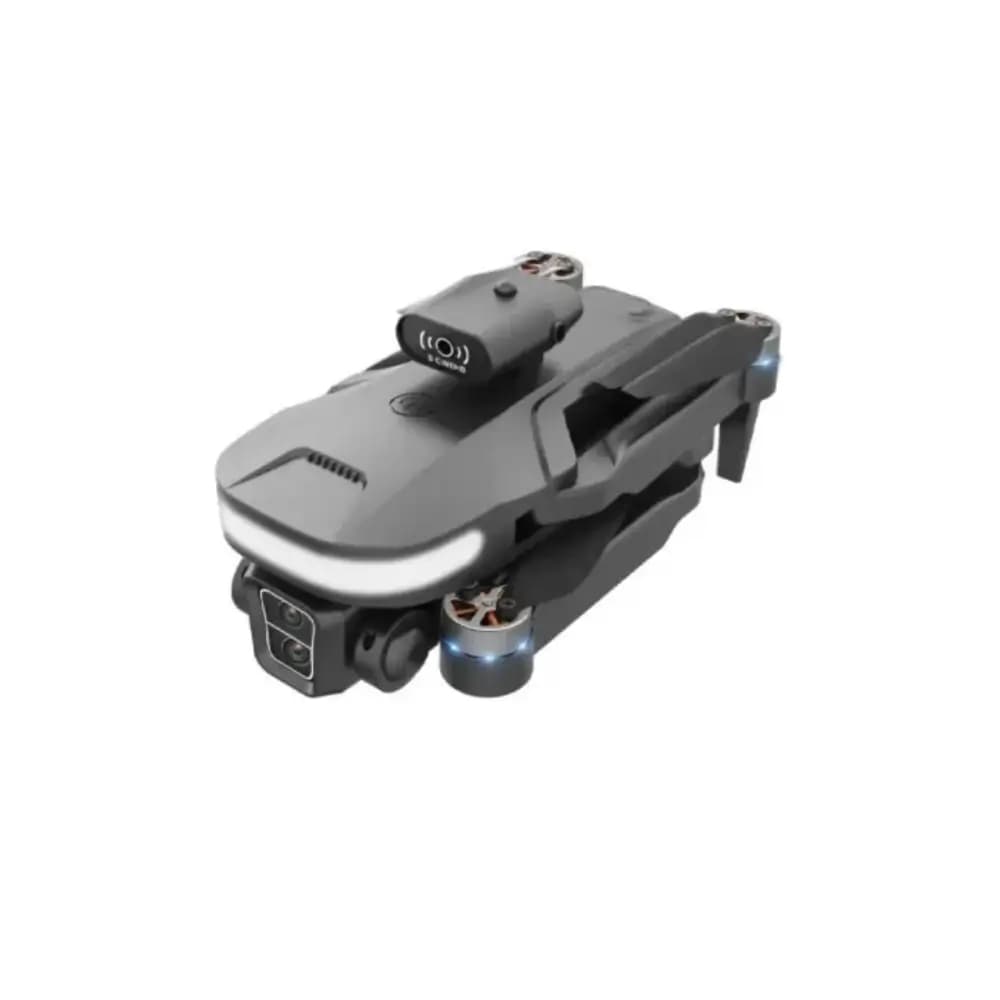 U6 5K triple camera foldable drone hovering above water