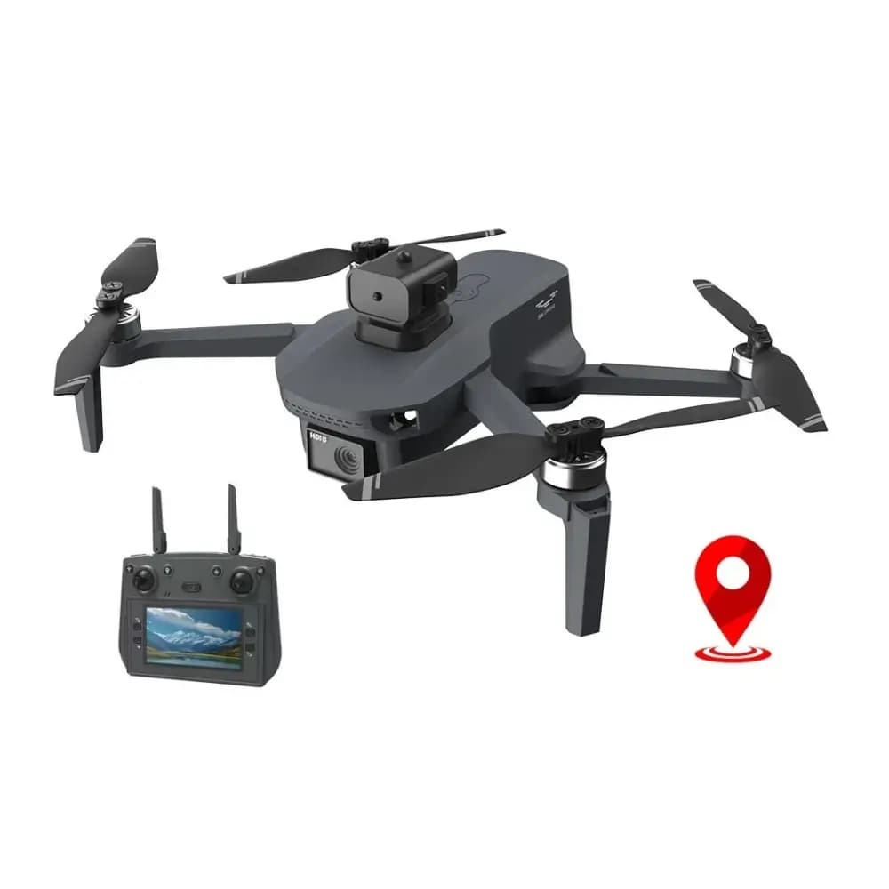 Close-up of DK W7 GPS drone 4K HD camera lens