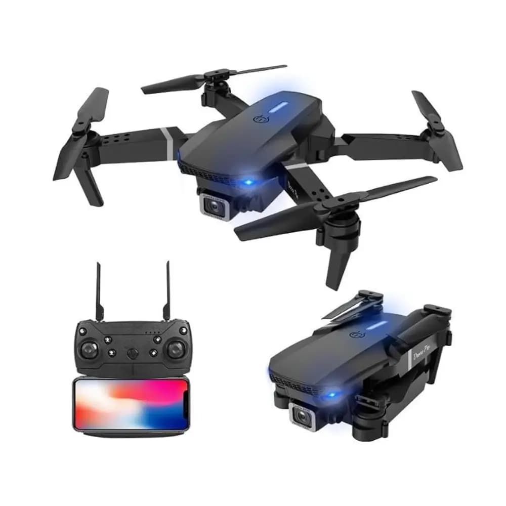 E88 Pro foldable camera drone unfolded and ready to fly