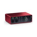 Close-up of Scarlett 4i4 mic preamp gain and Air mode controls