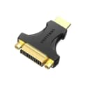 Close-up of gold-plated HDMI and DVI-I connector pins
