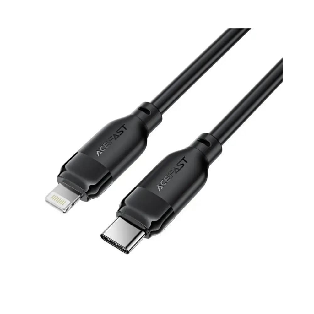 Close-up of 30W fast charging USB-C to Lightning connector