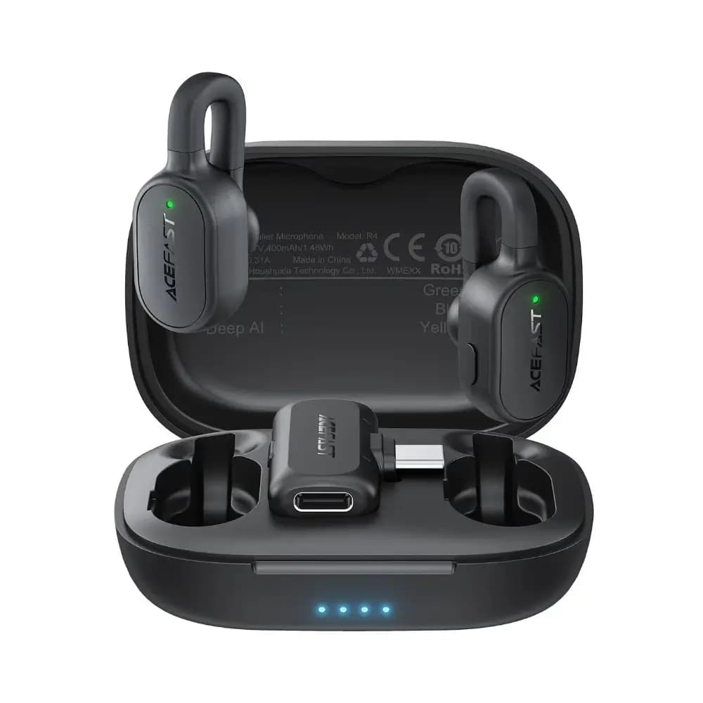 ACEFAST R4 wireless lavalier microphone set with charging case