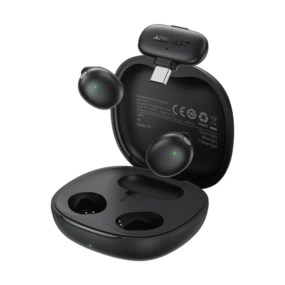 ACEFAST R5 wireless lavalier microphone set with charging case