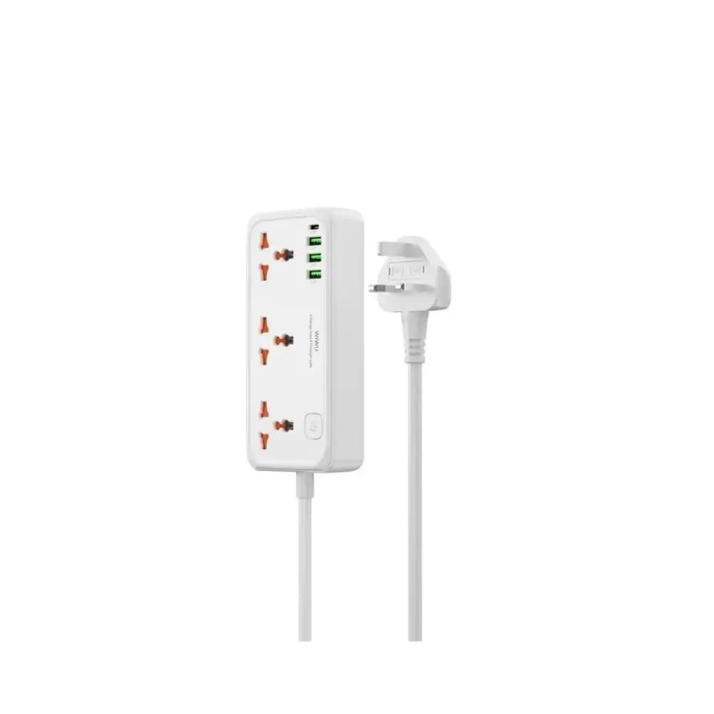 WiWU Cube power strip showing wide-spaced AC outlet layout