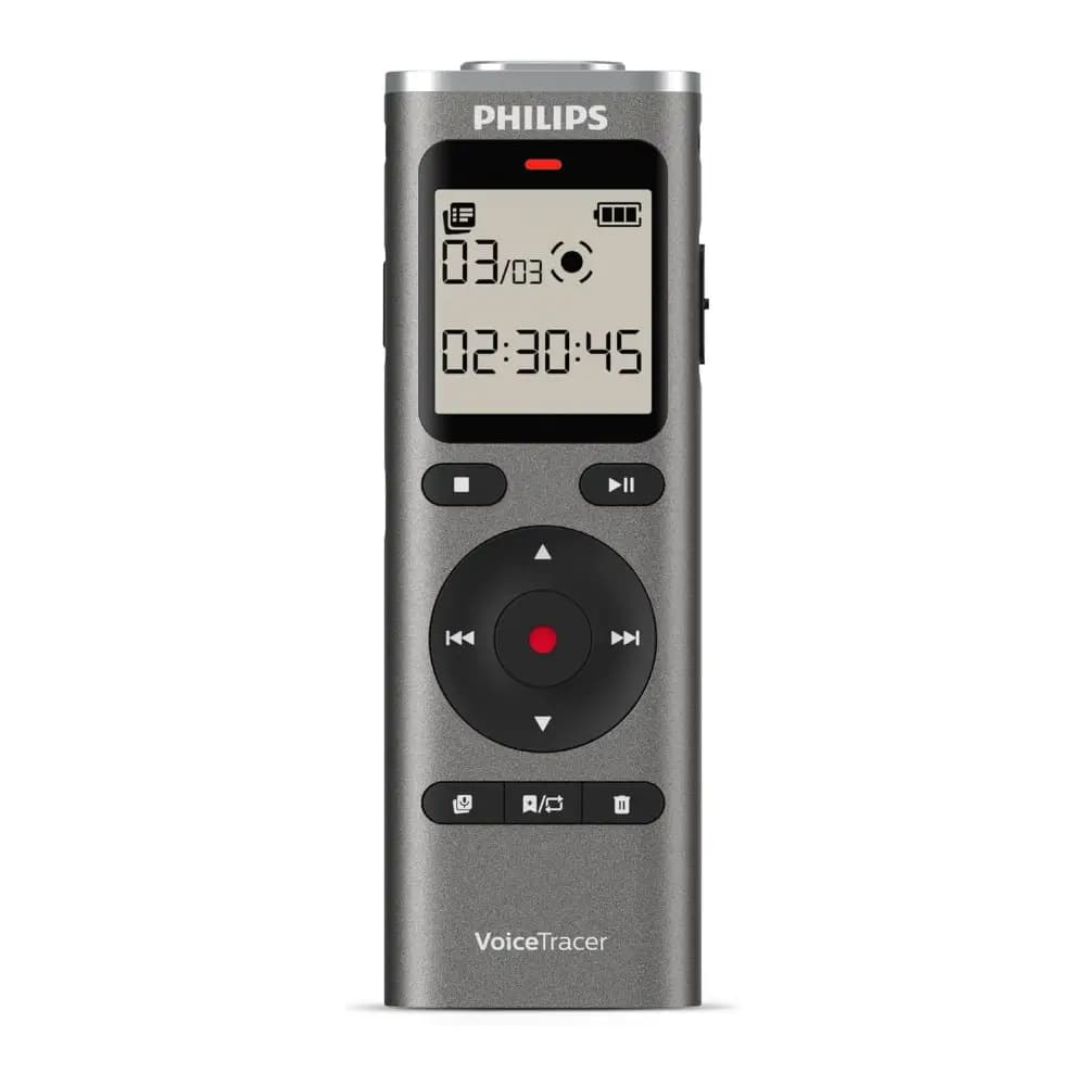 Close-up of the MicroSD card slot on the Philips DVT1170 recorder