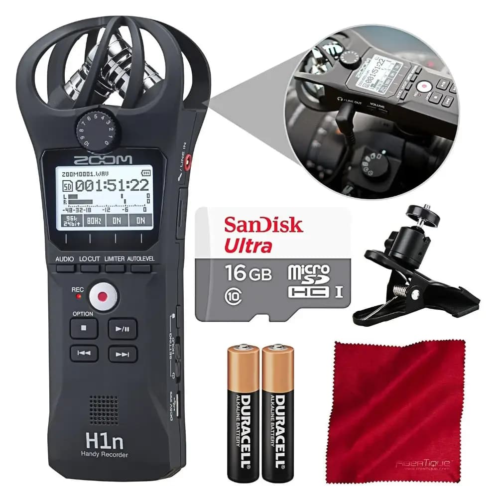 Zoom H1n professional audio recorder front view