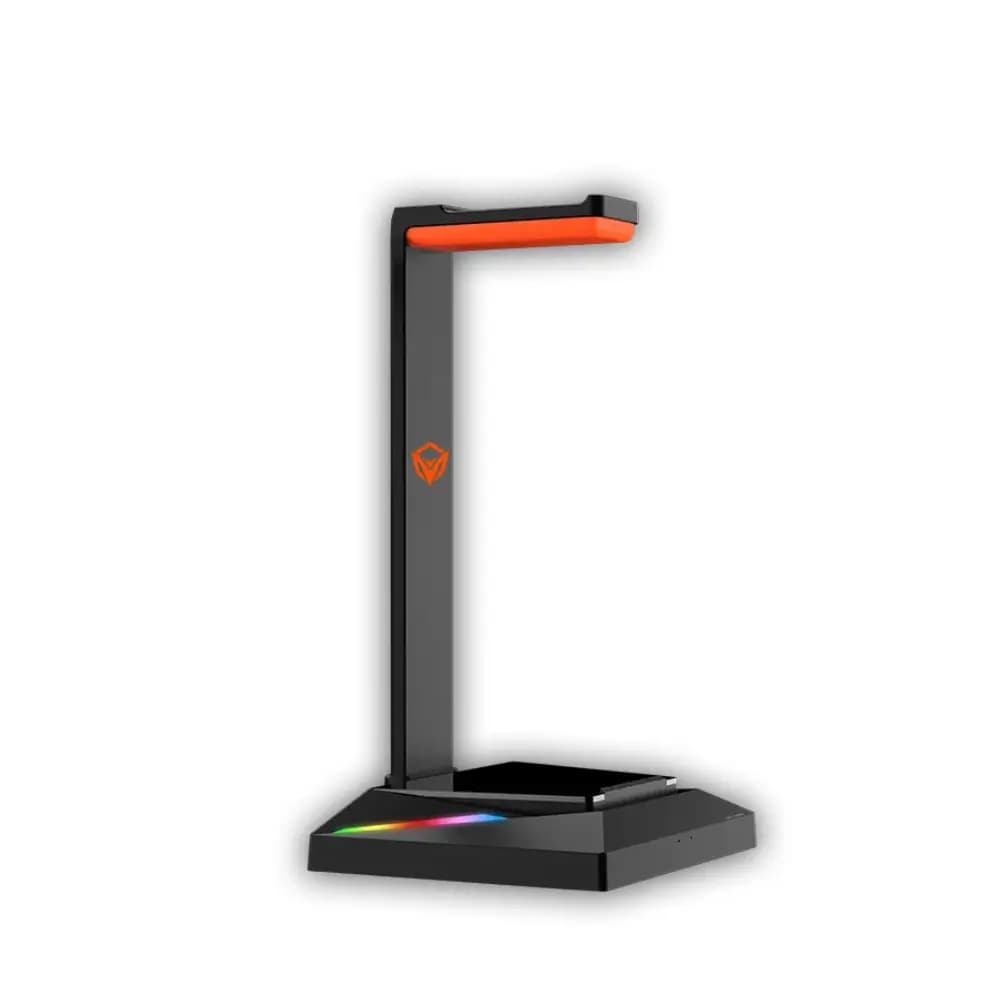 Meetion U003 black gaming headset stand front view