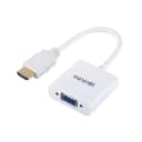 Close-up of HDMI male and VGA female ports on YHV-011