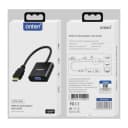 HDMI to VGA adapter with built-in 3.5mm audio output for speakers