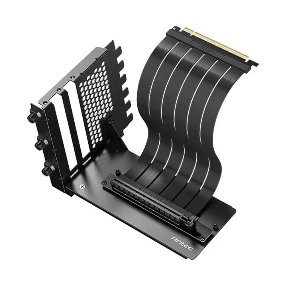 Antec PCIe Gen 4 riser cable connectors and flat black cable