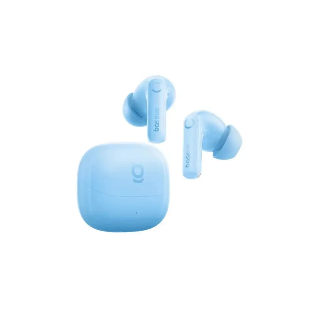 Baseus Bass BP1 earbuds showing active noise cancellation feature