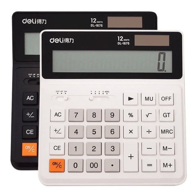 DELI Dual power Drive 12 Number Display Calculator DELI Dual power Drive 12 Number Display Calculator