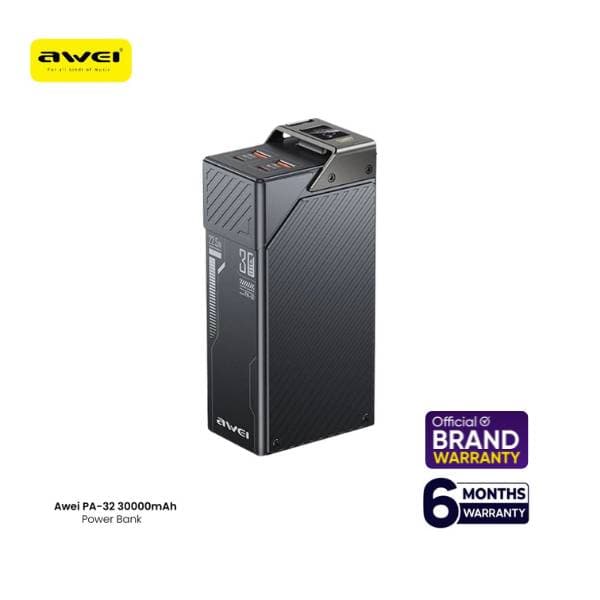 Awei PA32 30000mAh Power Bank 22.5W Fast Charging Awei PA32 30000mAh Power Bank 22.5W Fast Charging