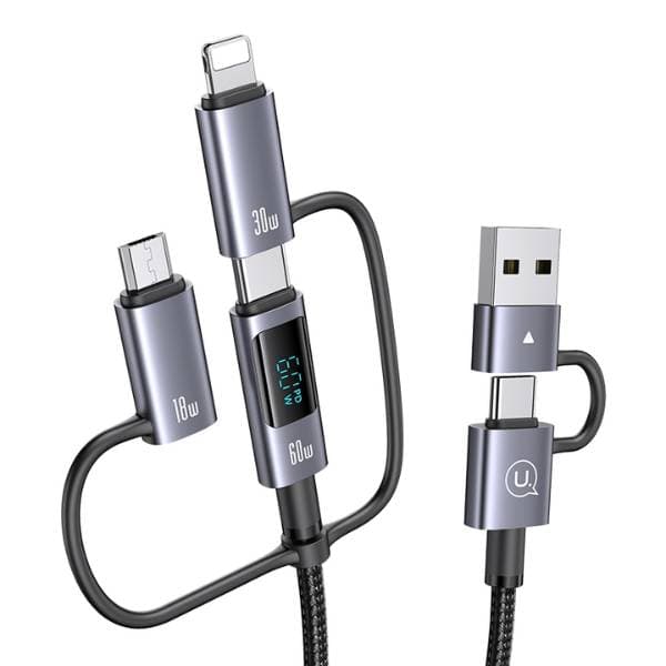 USAMS SJ713 60W Fast Charging 6 in 1 Display Display Data Cable USAMS SJ713 60W Fast Charging 6 in 1 Display Display Data Cable
