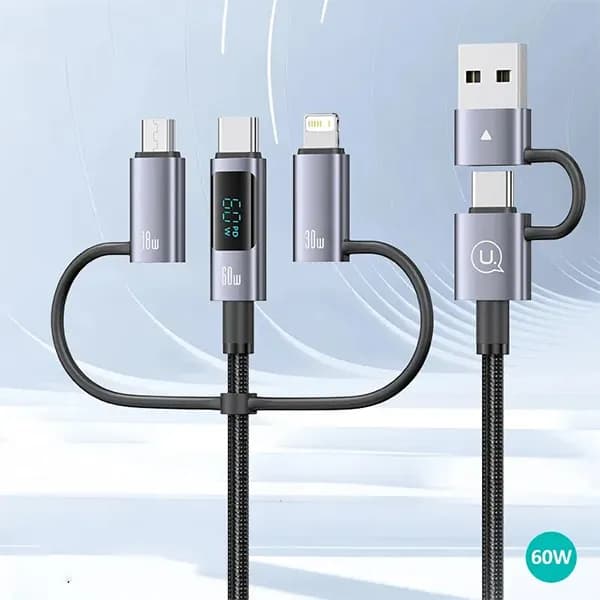 USAMS SJ713 60W Fast Charging 6 in 1 Display Display Data Cable USAMS SJ713 60W Fast Charging 6 in 1 Display Display Data Cable