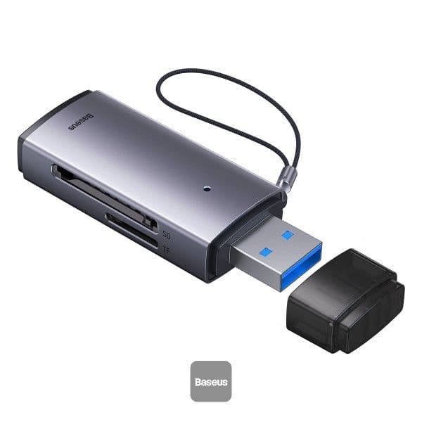 Baseus Card Reader Dual Output USB-A & Type-C to SD TF Card Reader WKQX060113 Grey Baseus Card Reader Dual Output USB-A & Type-C to SD TF Card Reader WKQX060113 Grey