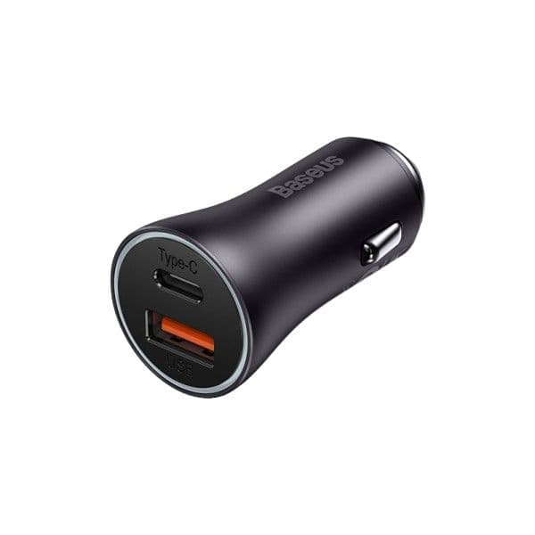 Baseus Golden Contactor Max Dual Fast Charger Car Charger U+C 60W Dark Gray Baseus Golden Contactor Max Dual Fast Charger Car Charger U+C 60W Dark Gray