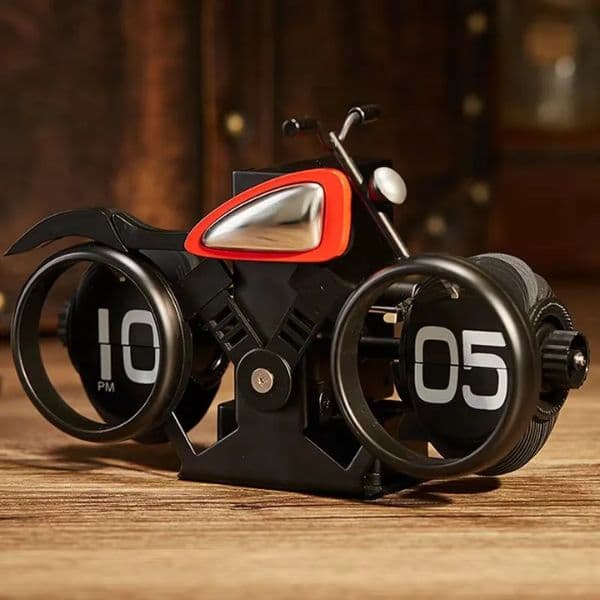 Motorcycle Style Flip Clock Creative Desktop Pendulum Decoration American Mechanical Motobike Clock Motorcycle Style Flip Clock Creative Desktop Pendulum Decoration American Mechanical Motobike Clock