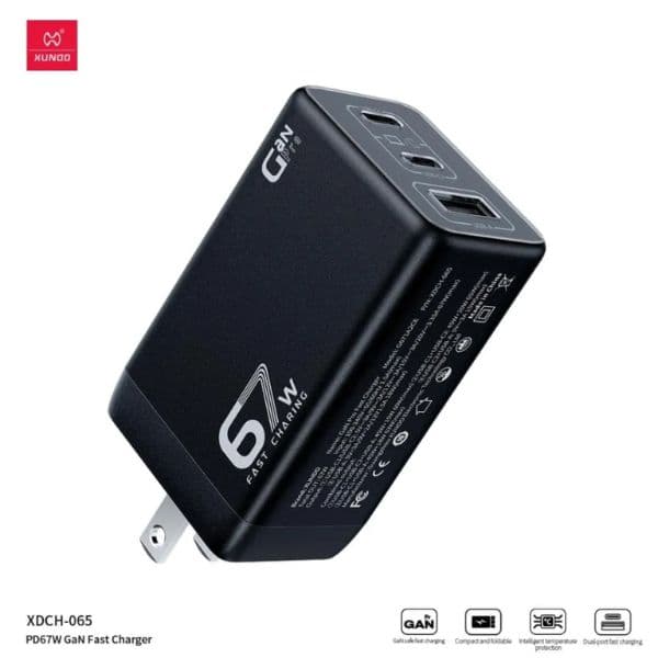 XUNDD XDCH-065 67W 45W 30W 20W GaN FAST CHARGER Power Adapter XUNDD XDCH-065 67W 45W 30W 20W GaN FAST CHARGER Power Adapter