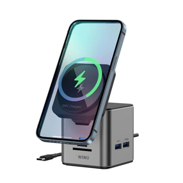 WiWU Wi-W025 9 in 1 Multi Ports Docking Station With Magsafe Wireless Charger WiWU Wi-W025 9 in 1 Multi Ports Docking Station With Magsafe Wireless Charger