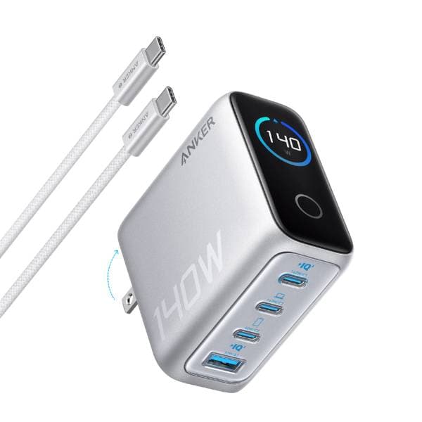 Anker Laptop Charger 140W 4-Port PD 3.1 with Touch Control USB-C Cable (B2697)