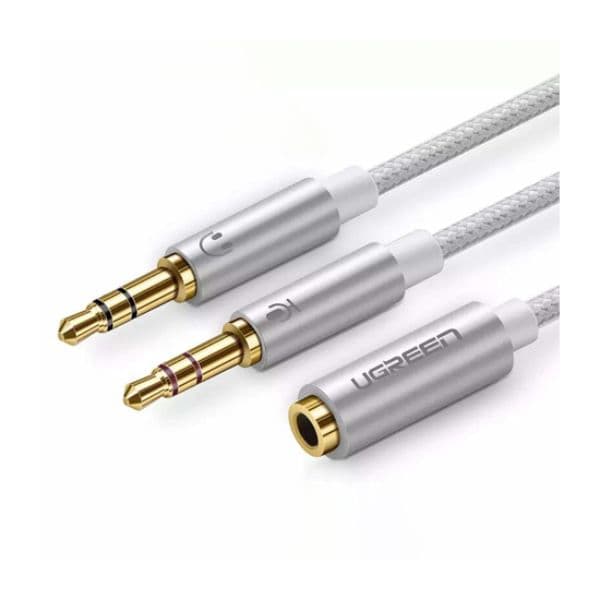 UGREEN AV140 10790 3.5mm Female To 2 Male Audio Cable Aluminum Case White UGREEN AV140 10790 3.5mm Female To 2 Male Audio Cable Aluminum Case White