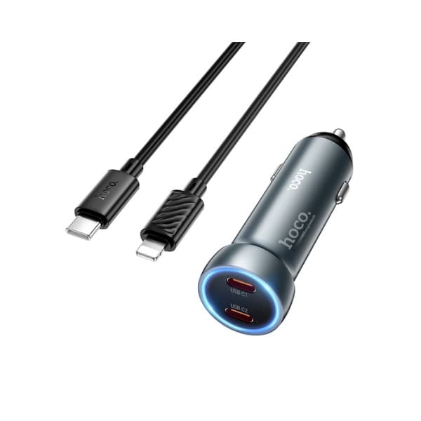 Hoco Z54B PD 60W Dual-port Type C to Lightning Car Charger Hoco Z54B PD 60W Dual-port Type C to Lightning Car Charger