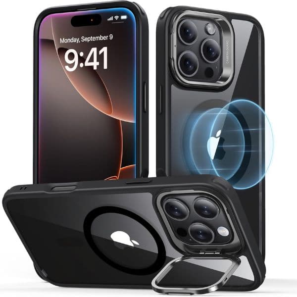 ESR HaloLock Classic Hybrid Case (Camera Control, Stash Stand), Compatible with iPhone 16 Series Clear ESR HaloLock Classic Hybrid Case (Camera Control, Stash Stand), Compatible with iPhone 16 Series Clear
