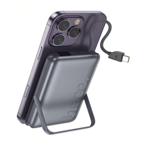 Hoco Q43 10,000mAh 20W Magnetic Wireless Power Bank with Attached Cable & Foldable Stand Hoco Q43 10,000mAh 20W Magnetic Wireless Power Bank with Attached Cable & Foldable Stand