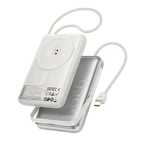 Hoco Q43 10,000mAh 20W Magnetic Wireless Power Bank with Attached Cable & Foldable Stand Hoco Q43 10,000mAh 20W Magnetic Wireless Power Bank with Attached Cable & Foldable Stand