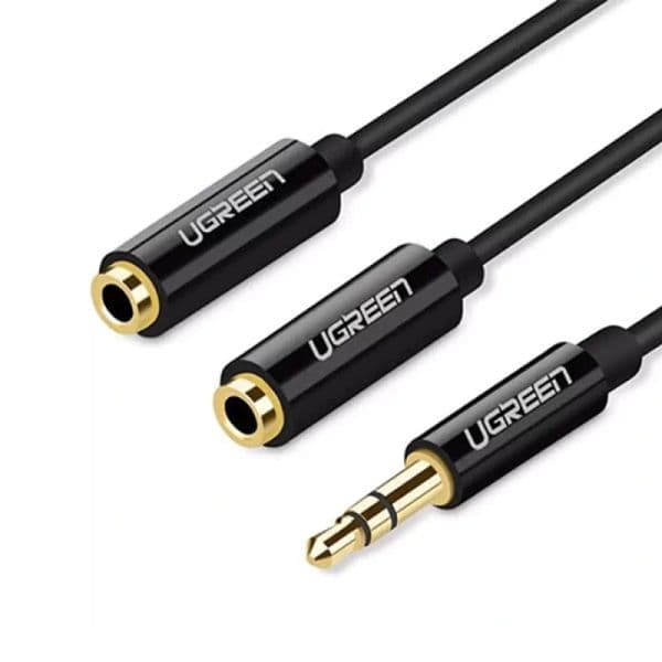 UGREEN AV134 3.5mm Male to 2 Female Audio Cable 20cm (Black) 20816 UGREEN AV134 3.5mm Male to 2 Female Audio Cable 20cm (Black) 20816