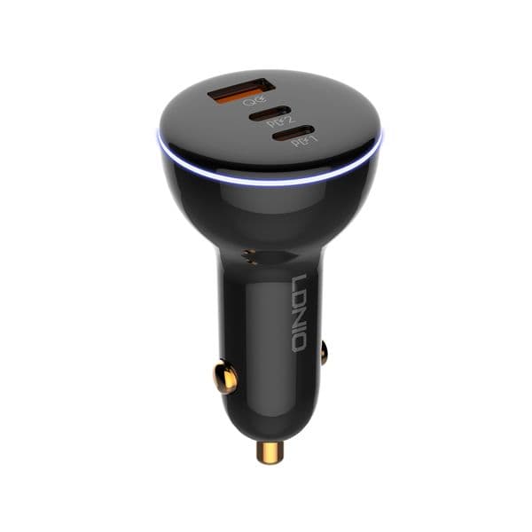 LDNIO C102 160W Trio Port Car Charger with 100W C To C Cable LDNIO C102 160W Trio Port Car Charger with 100W C To C Cable