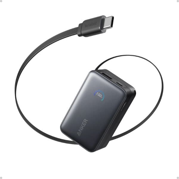 Anker Nano 10000mAh 45W Power Bank with Built-In Retractable USB-C Cable Anker Nano 10000mAh 45W Power Bank with Built-In Retractable USB-C Cable
