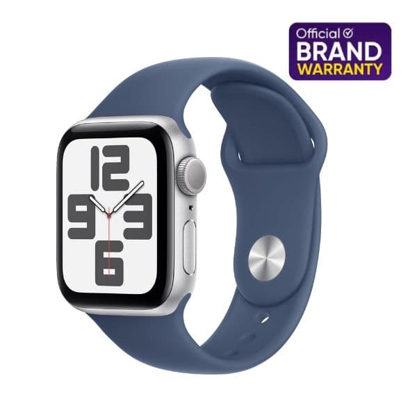 Apple Watch SE 2nd Gen GPS 40mm Silver Case with Denim Sport Band M/L Apple Watch SE 2nd Gen GPS 40mm Silver Case with Denim Sport Band M/L