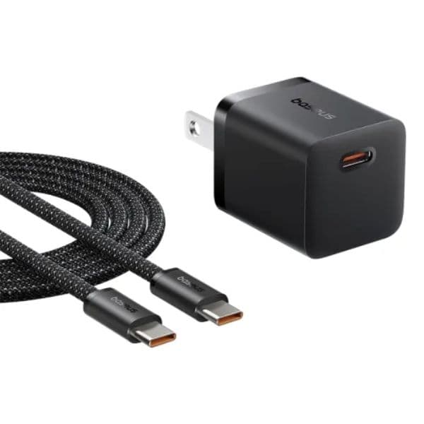Baseus GaN5 Fast Charger mini 1C 25W With 1M USB-C to USB-C Cable Baseus GaN5 Fast Charger mini 1C 25W With 1M USB-C to USB-C Cable