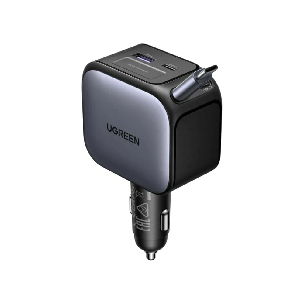 UGREEN 145W EC604 Retractable Car Charger With Built-in USB-C Cable UGREEN 145W EC604 Retractable Car Charger With Built-in USB-C Cable