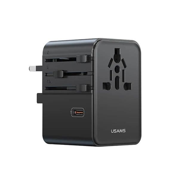 USAMS CC309 25W Dual Type-C and USB-A Ports Universal Travel Charger USAMS CC309 25W Dual Type-C and USB-A Ports Universal Travel Charger