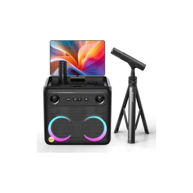 Ikarao Xtreme Break X2 All in One Karaoke Portable Bluetooth Speaker With Built-In 10 Inch Tablet And Wireless Microphone Ikarao Xtreme Break X2 All in One Karaoke Portable Bluetooth Speaker With Built-In 10 Inch Tablet And Wireless Microphone