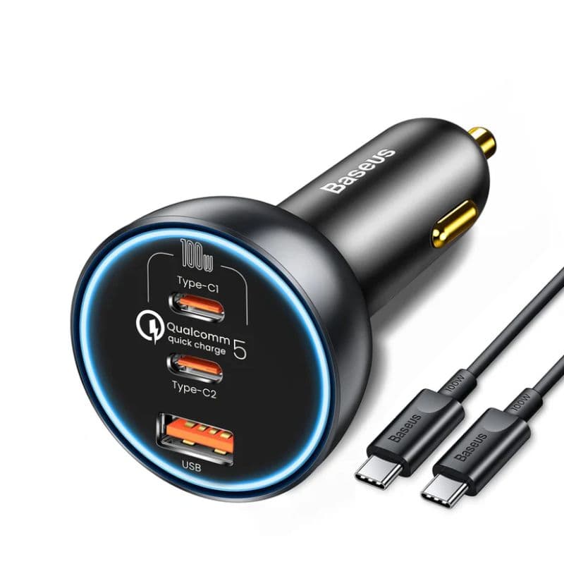Baseus 160W Car Charger Qualcomm Quick Charge 2C+U With 100w Type-C Cable Baseus 160W Car Charger Qualcomm Quick Charge 2C+U With 100w Type-C Cable