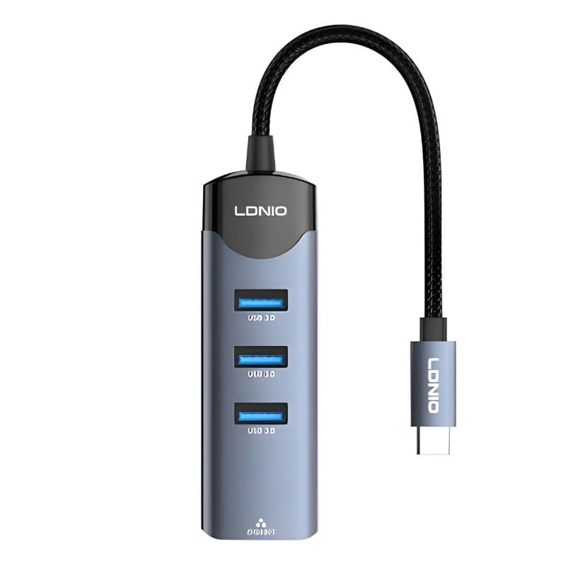LDNIO DS-144UC 4-in-1 USB/Type-C Hub with RJ45 Network LAN Port LDNIO DS-144UC 4-in-1 USB/Type-C Hub with RJ45 Network LAN Port