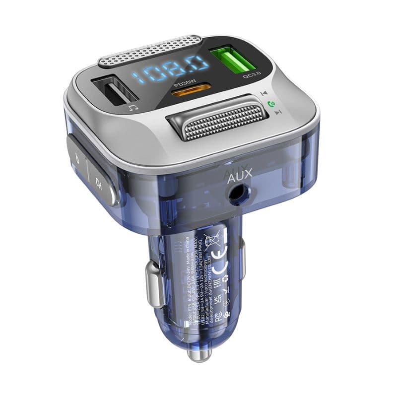 Hoco E75 Bravery PD30W+QC3.0 Car BT FM Transmitter Hoco E75 Bravery PD30W+QC3.0 Car BT FM Transmitter