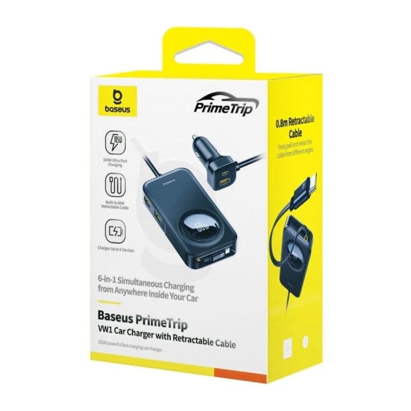 Baseus PrimeTrip VW1 105W 3C+3A Car Charger Baseus PrimeTrip VW1 105W 3C+3A Car Charger