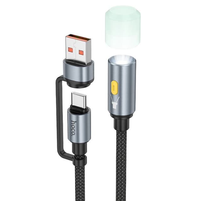 Hoco UA38B UA38C Cable Adapter USB-A Type-C to LED Light Hoco UA38B UA38C Cable Adapter USB-A Type-C to LED Light