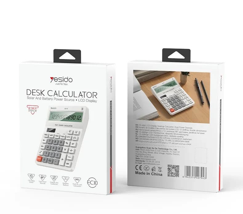 Yesido EC10 Dual-Power 12-Digit Desk Calculator Yesido EC10 Dual-Power 12-Digit Desk Calculator