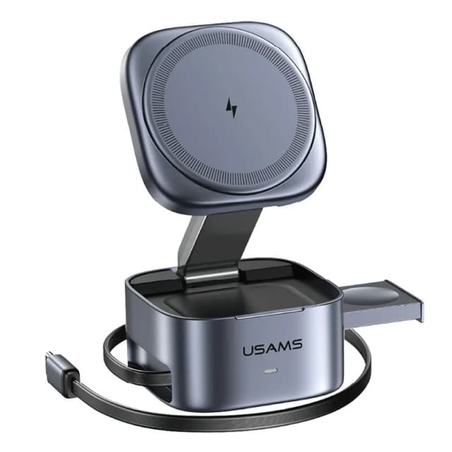 USAMS 3 in 1 Wireless Charger CD257 15W Qi2 USAMS 3 in 1 Wireless Charger CD257 15W Qi2