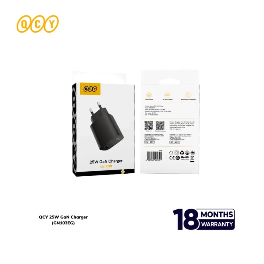 QCY GN103EG 25W GaN Charger Adapter QCY GN103EG 25W GaN Charger Adapter