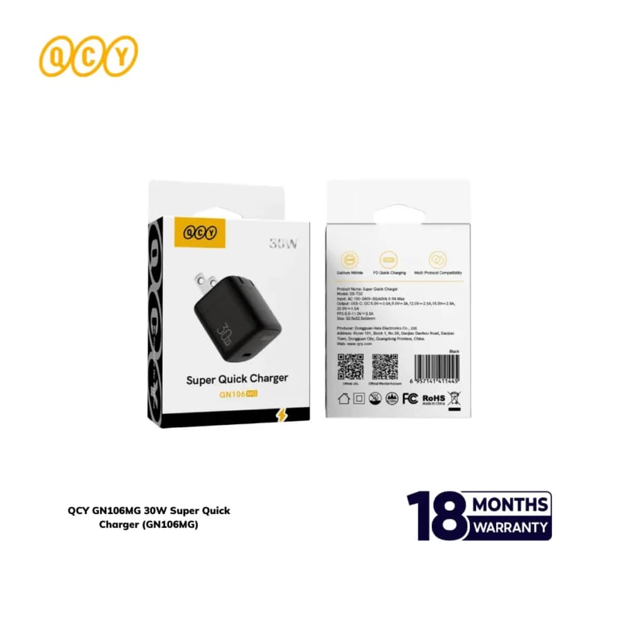 QCY GN106MG 30W PD Charger QCY GN106MG 30W PD Charger