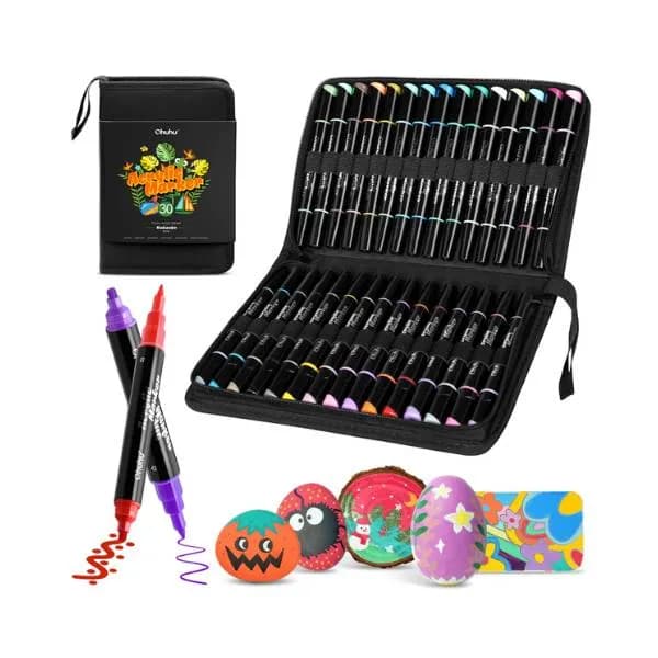 Ohuhu Acrylic Pen 30 Colors Dual Nib Waterproof Ohuhu Acrylic Pen 30 Colors Dual Nib Waterproof