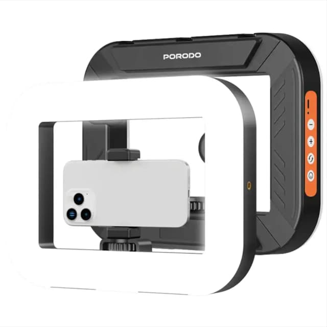 Porodo Lifestyle Handheld Ring Grip Camera & Phone Vlogging Light Porodo Lifestyle Handheld Ring Grip Camera & Phone Vlogging Light